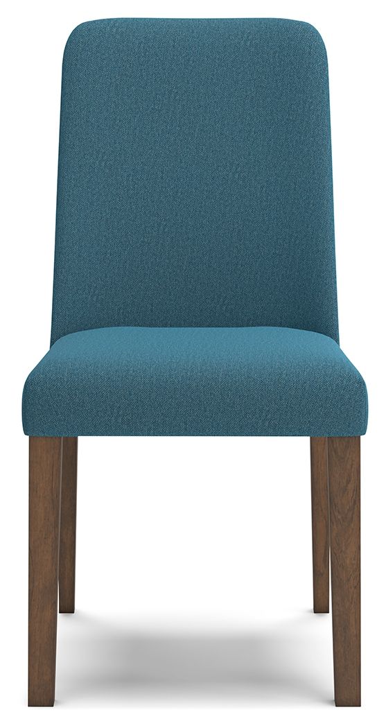 Lyncott - Silla lateral tapizada para comedor (juego de 2) - Azul / Marrón