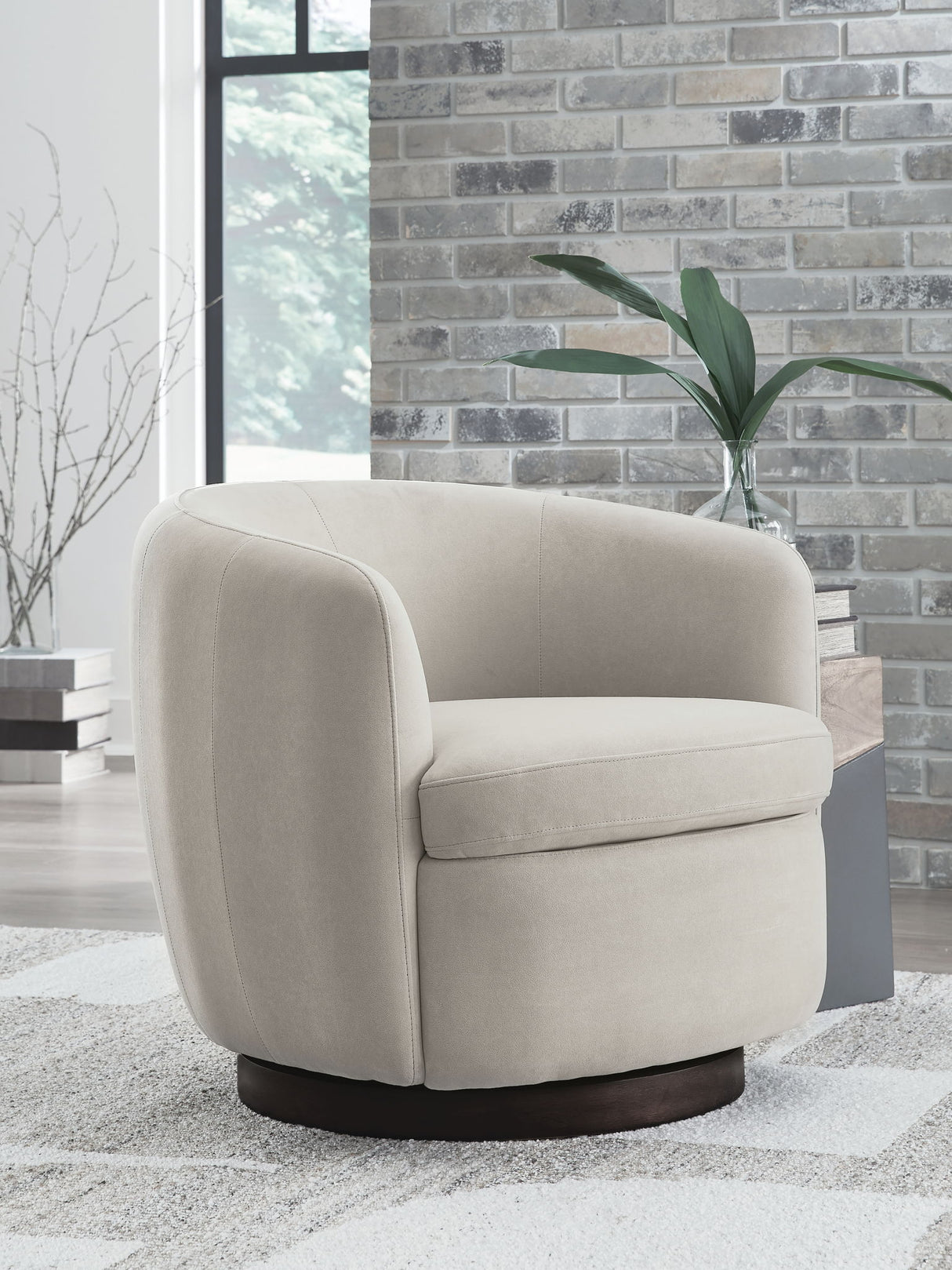 Annbury - Swivel Accent Chair - Light Beige alternate view 4
