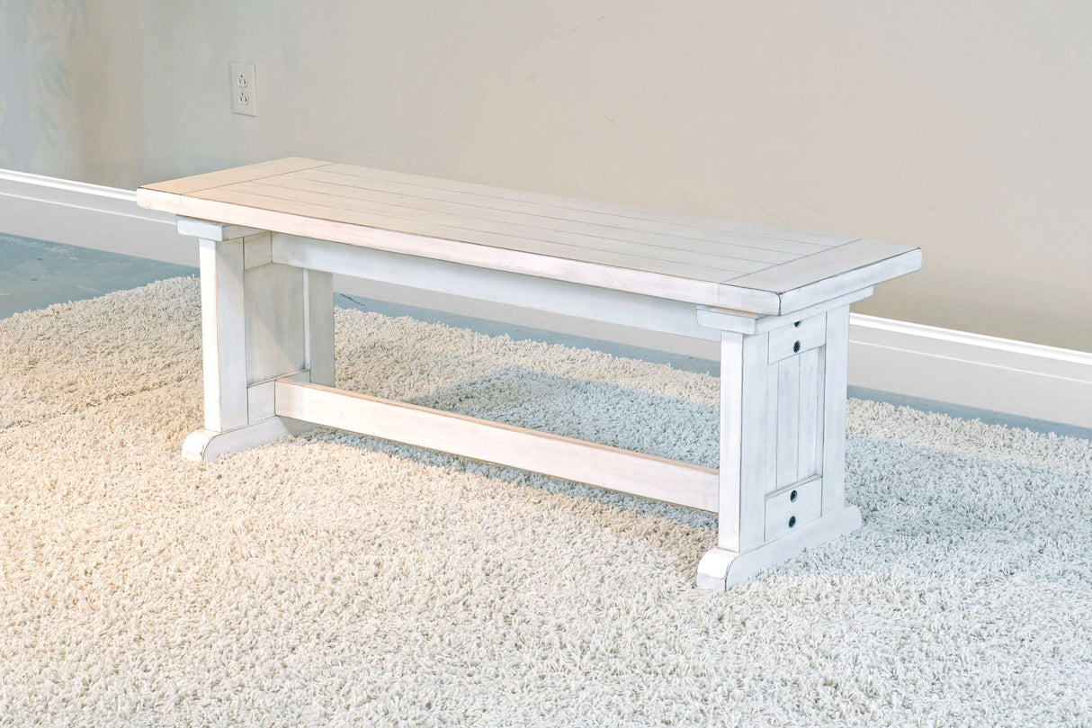 Bayside - Wood Side Bench - Marble White