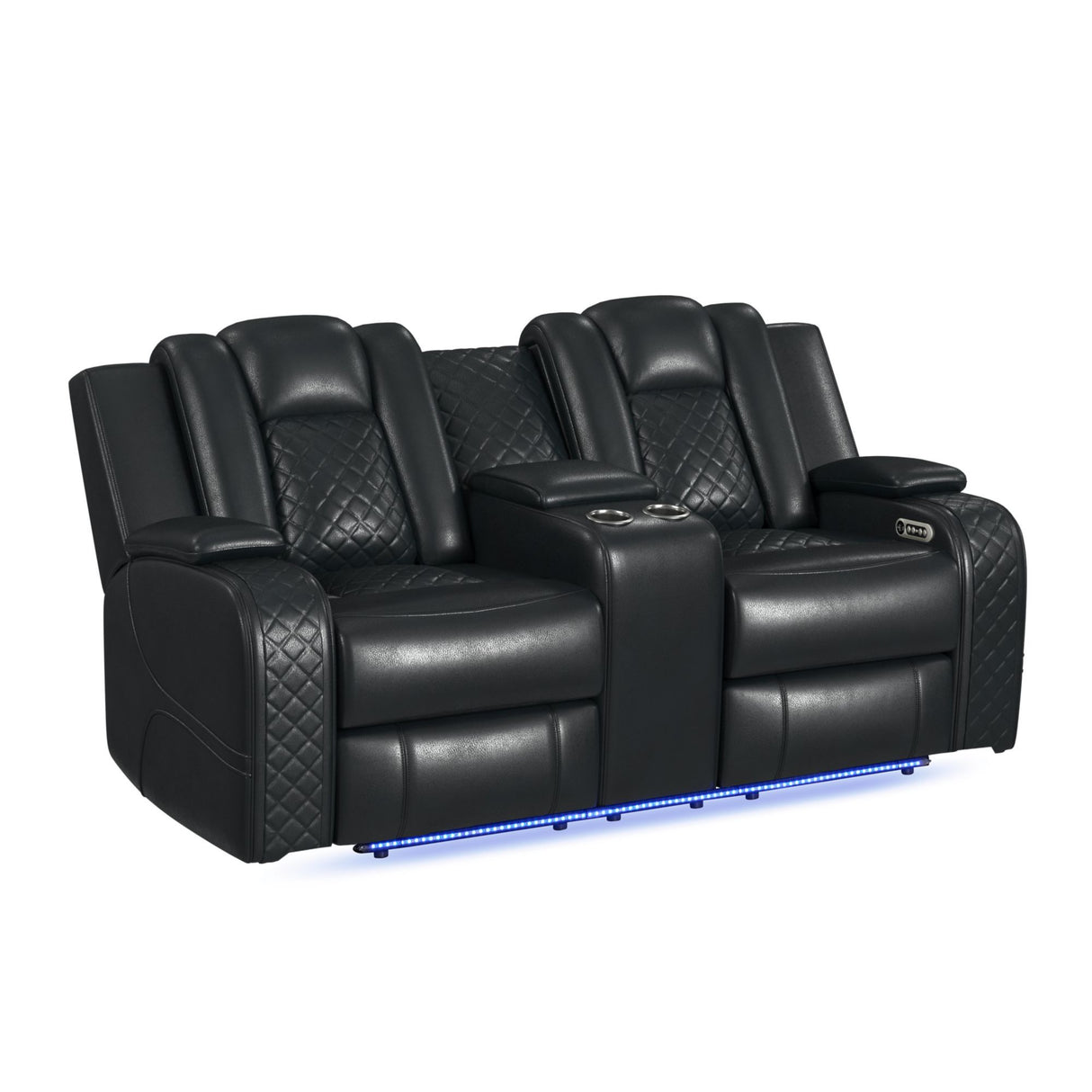 Carlo - Sofá reclinable eléctrico con reposacabezas eléctrico, consola y LED