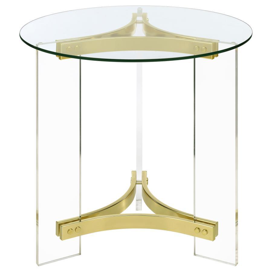 Janessa - Round Glass Top Acrylic Leg Table