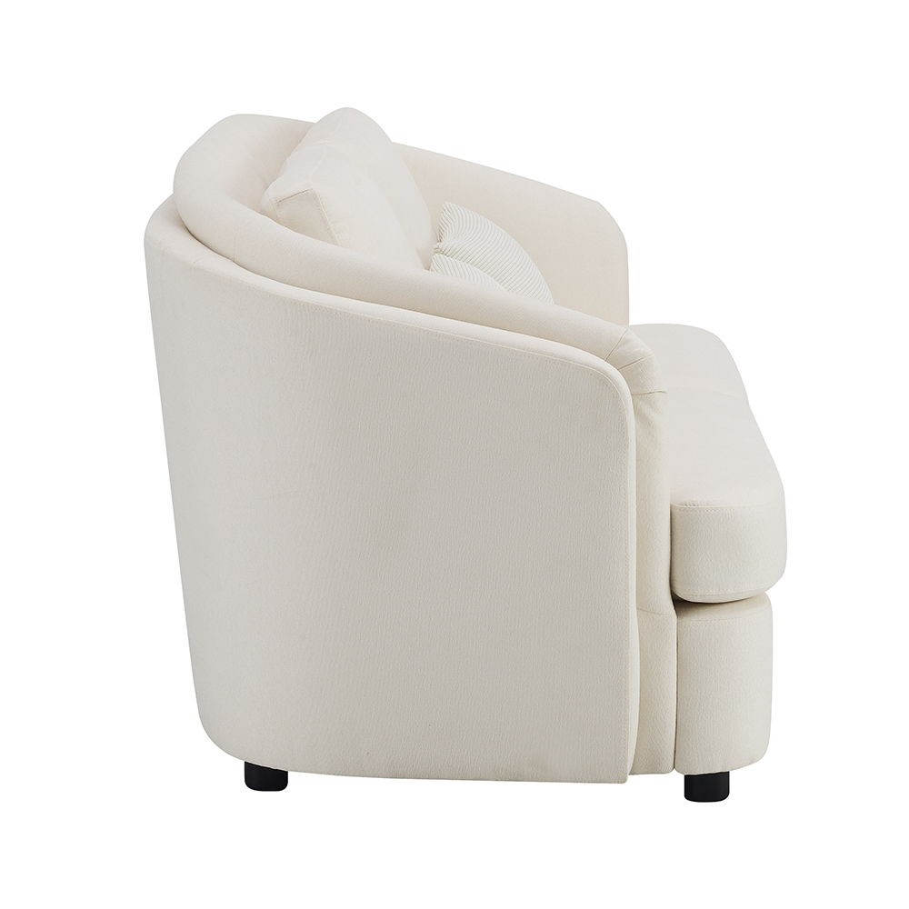 Mariko - Sofá de dos plazas con 2 almohadas - Lino beige