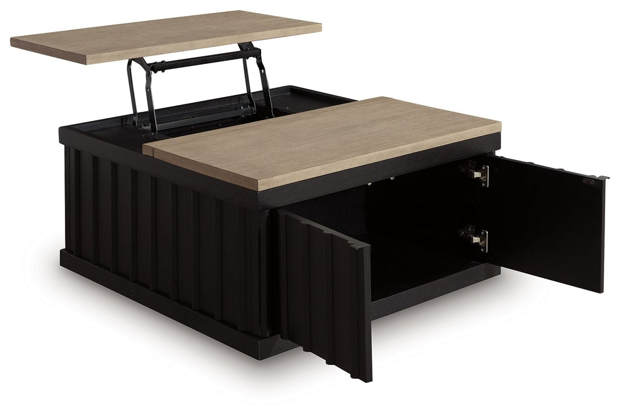 Rylandyn - Mesa de centro elevable - Negro / Marrón claro