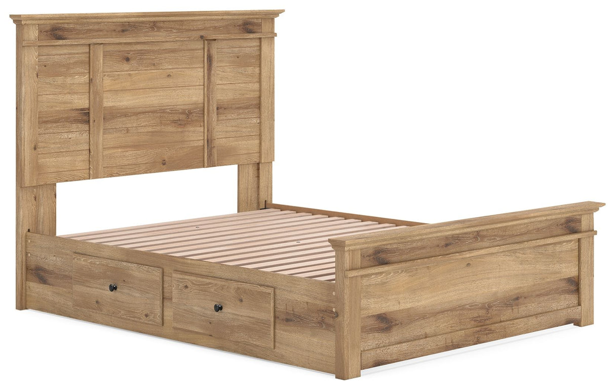Makidern - Cama con almacenamiento en panel y unidad de almacenamiento bajo la cama