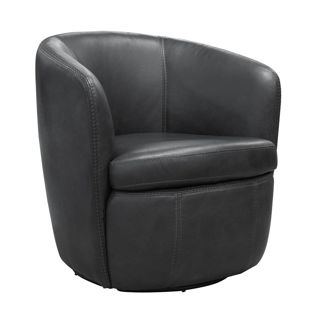 Barolo - 100% Italian Leather Swivel Club Chair (Set of 2)