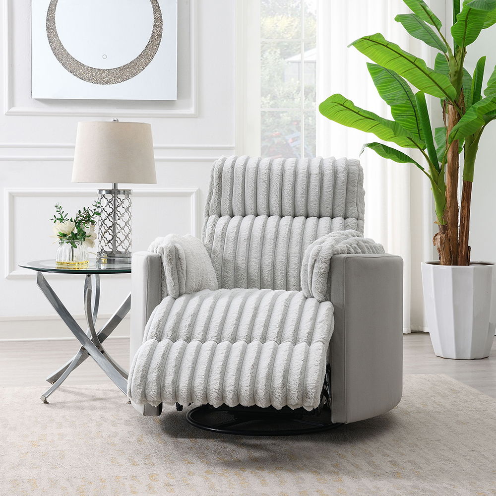 Emee - Sillón Reclinable Planeador con Giro - Pana Gris