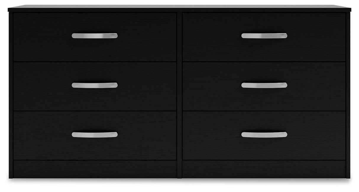 Finch - Cómoda de seis cajones - 73.66 cm de altura - Negro
