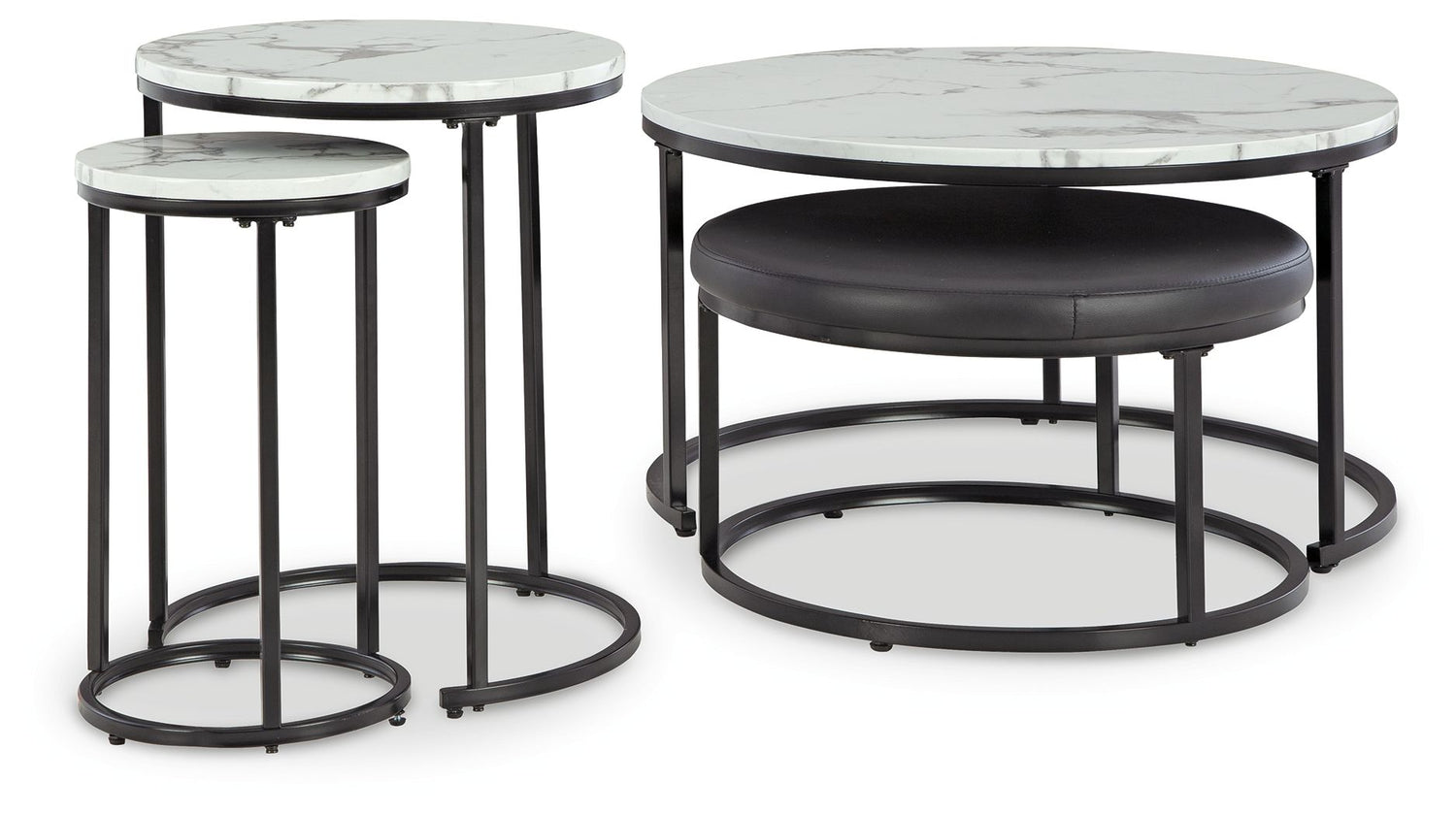 Jusmour - Occasional Nesting Table (Set of 4) - Black / White