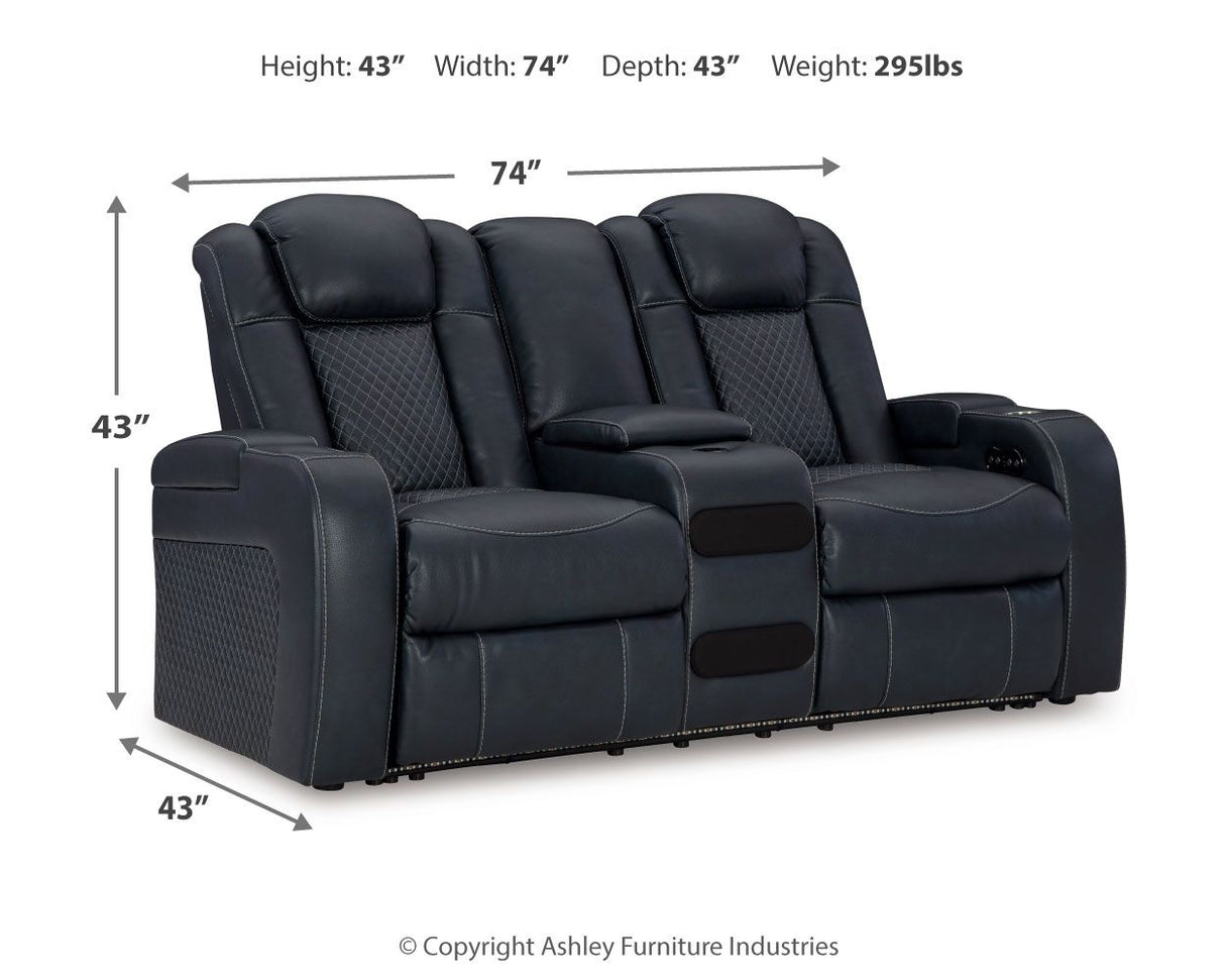Fyne-dyme - Sofá biplaza reclinable eléctrico con consola/reposacabezas ajustable