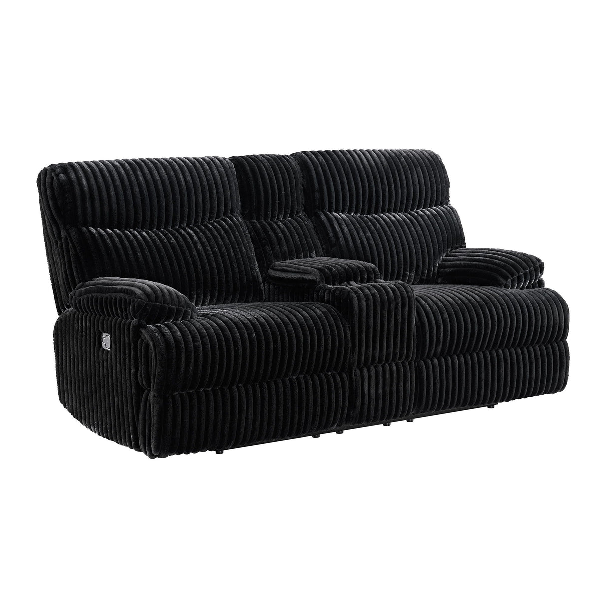 Admiral - Motion Loveseat With Console - Black