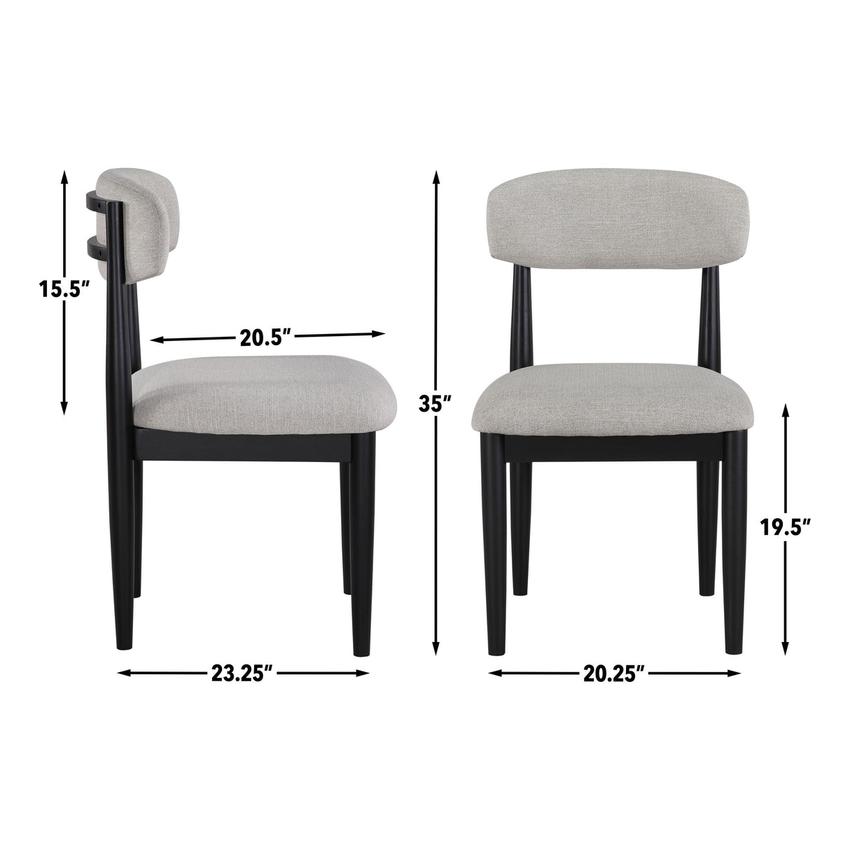 Magnolia - Upholstered Side Chair - Black / Gray