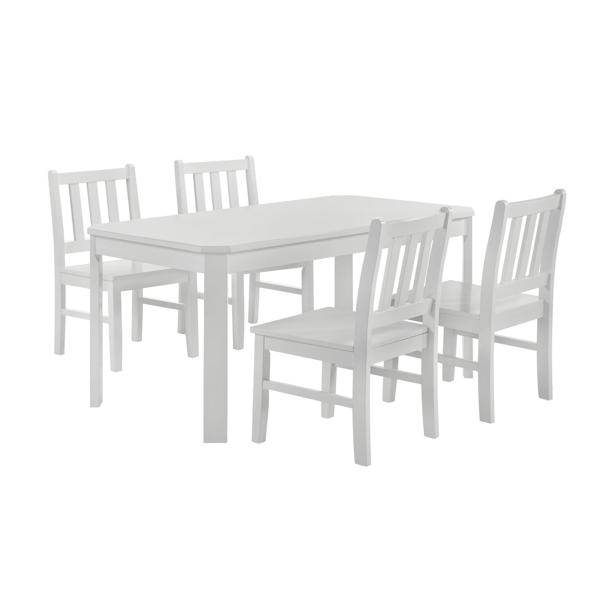 Juego de comedor Travis Youth - 5 piezas con mesa y 4 sillas - Blanco