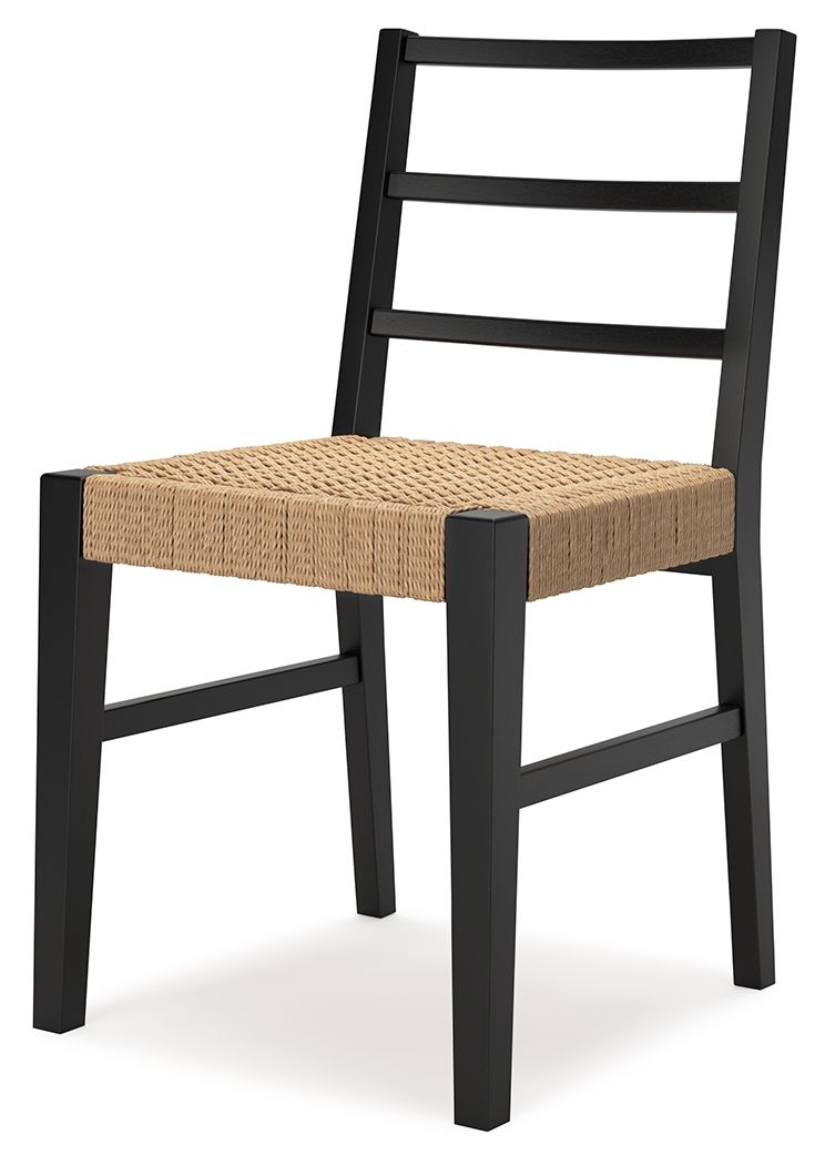 Isanti - Silla lateral de comedor (juego de 2) - Marrón claro / Negro
