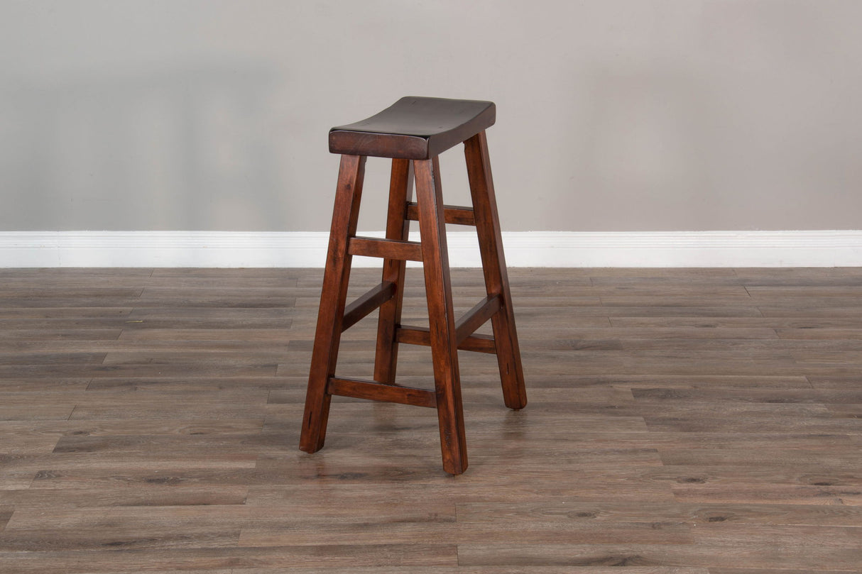 Santa Fe - 30" Saddle Seat Stool With Wood Seat (Set of 2) - Dark Chocolate