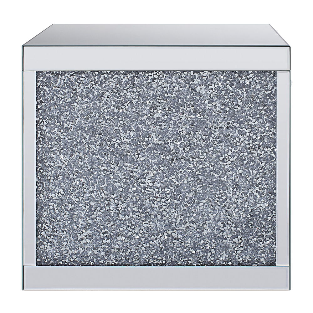 Noralie - Mesa auxiliar - Espejo y diamantes de imitación - 23"