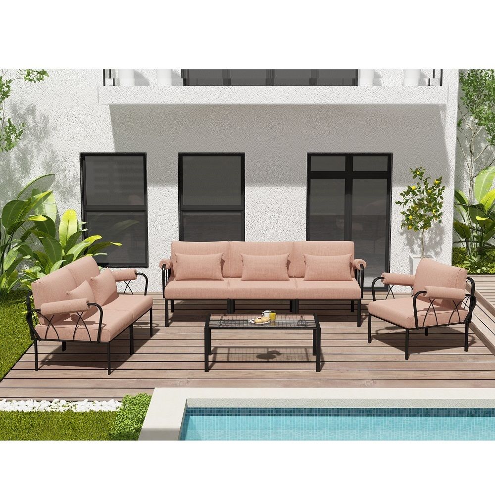 Rajni - Sillón de jardín - Acabado roble y blanco antiguo