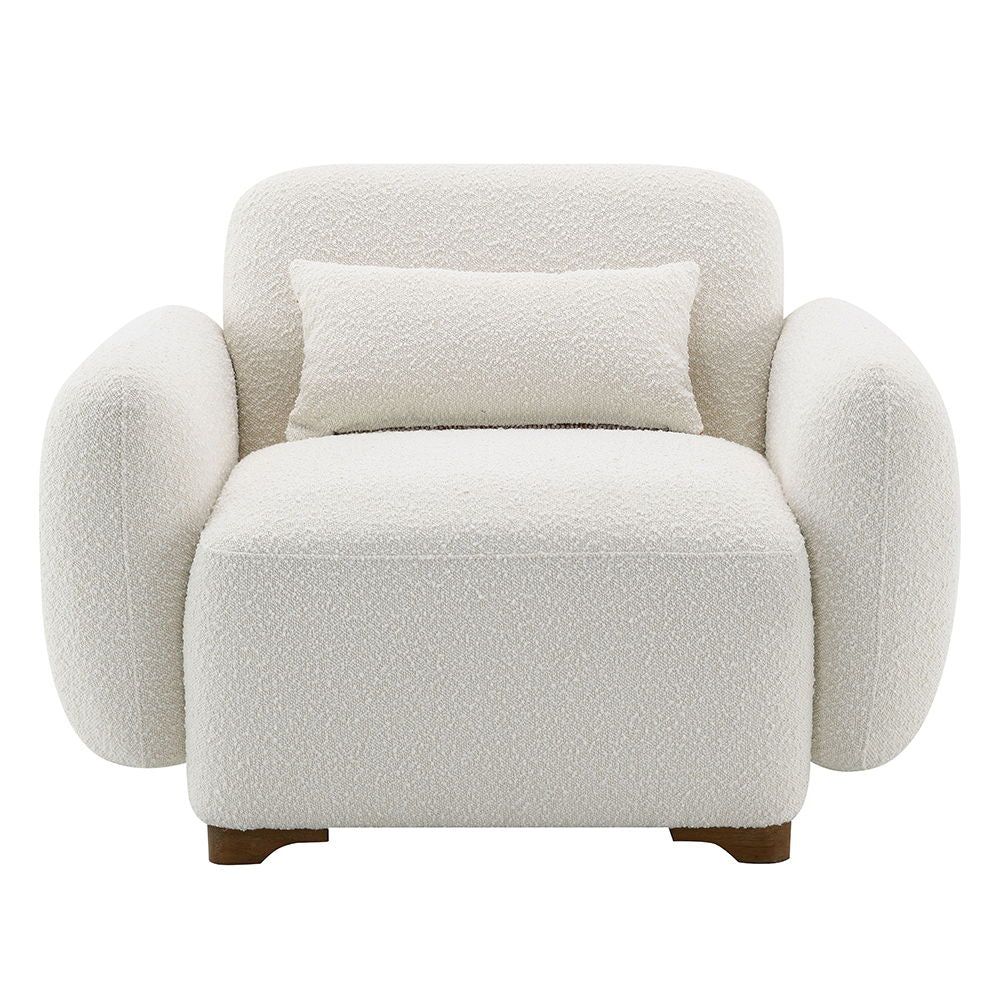 Darius - Silla con cojín - Bouclé beige