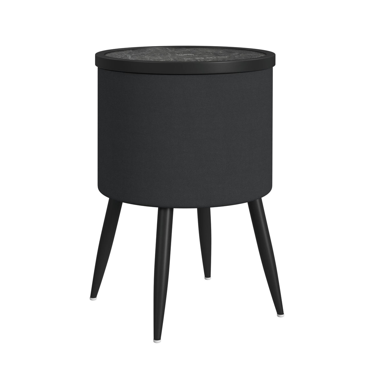 Halo - Round Smart End Table - Black