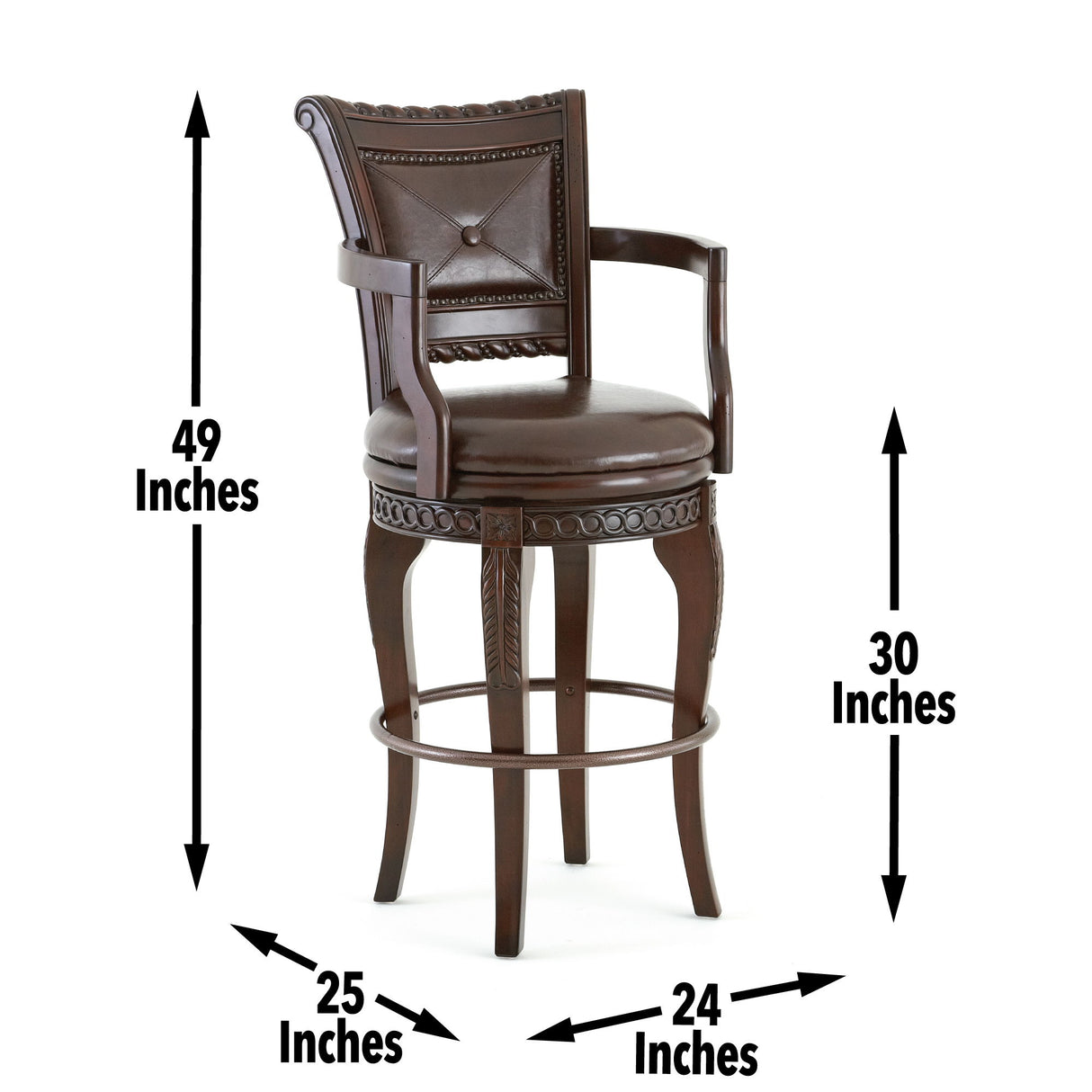 Antoinette - PU Swivel Bar Chair - Dark Brown alternate view 4
