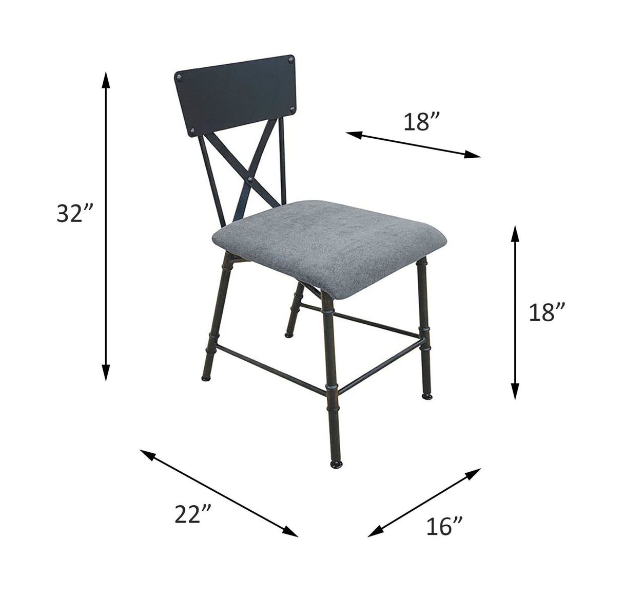 Brantley - Silla de oficina - Acabado roble antiguo y gris arena