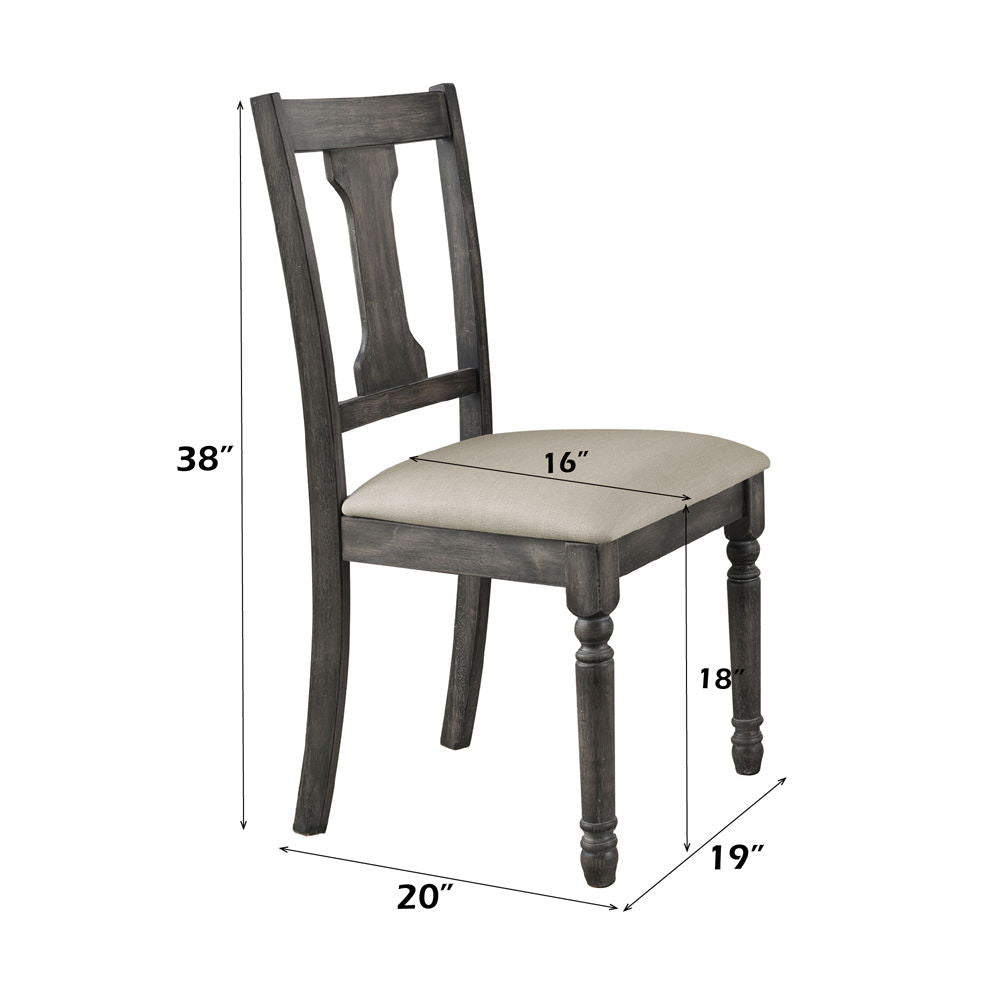 Wallace - Side Chair (Set of 2) - Tan Linen & Weathered Gray