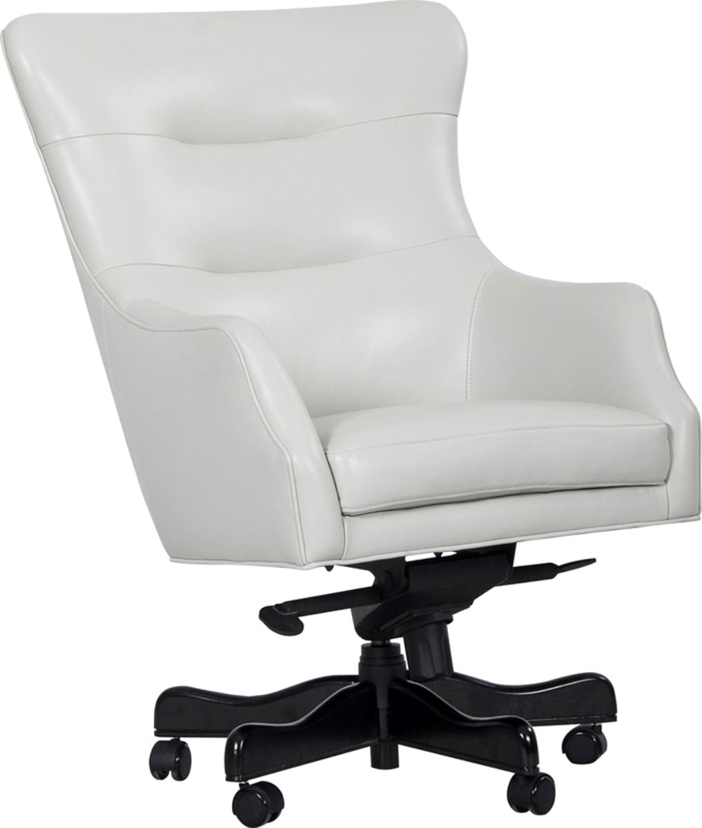 Dc#122 - Leather Desk Chair - Alabaster