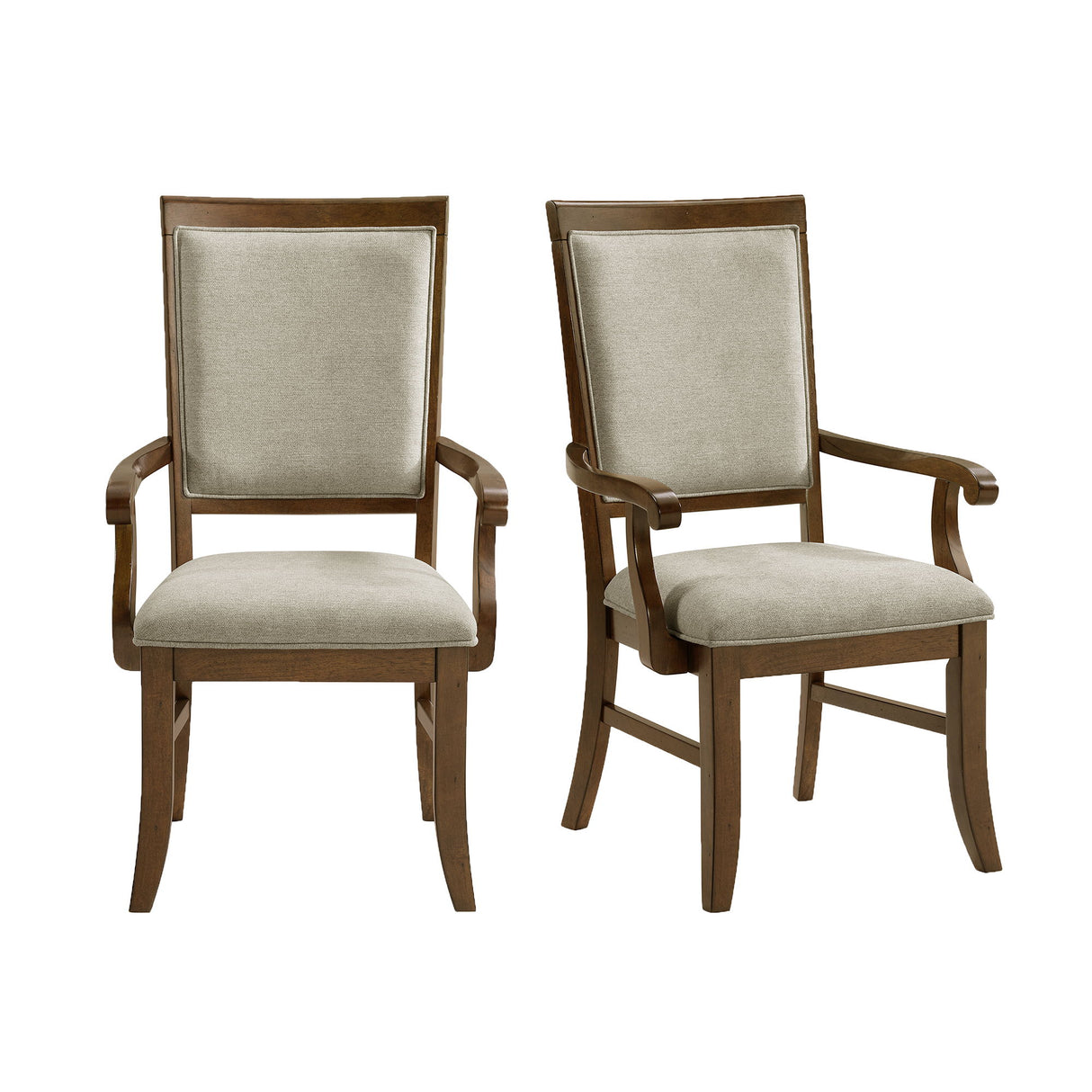 Phillipe - Sillón Comedor Con Tapicería (Set de 2) - Cerezo y Gris
