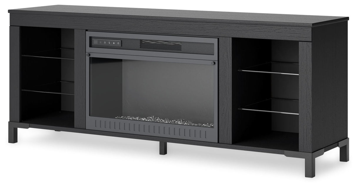Cayberry - TV Stand With Fireplace - Black