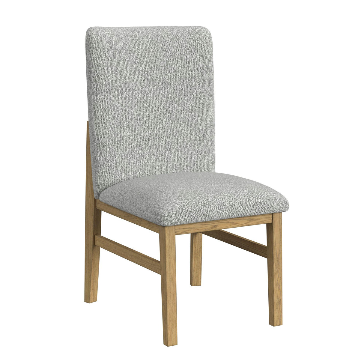 Portland - Silla de comedor con respaldo cuadrado (juego de 2) - Natural / Gris