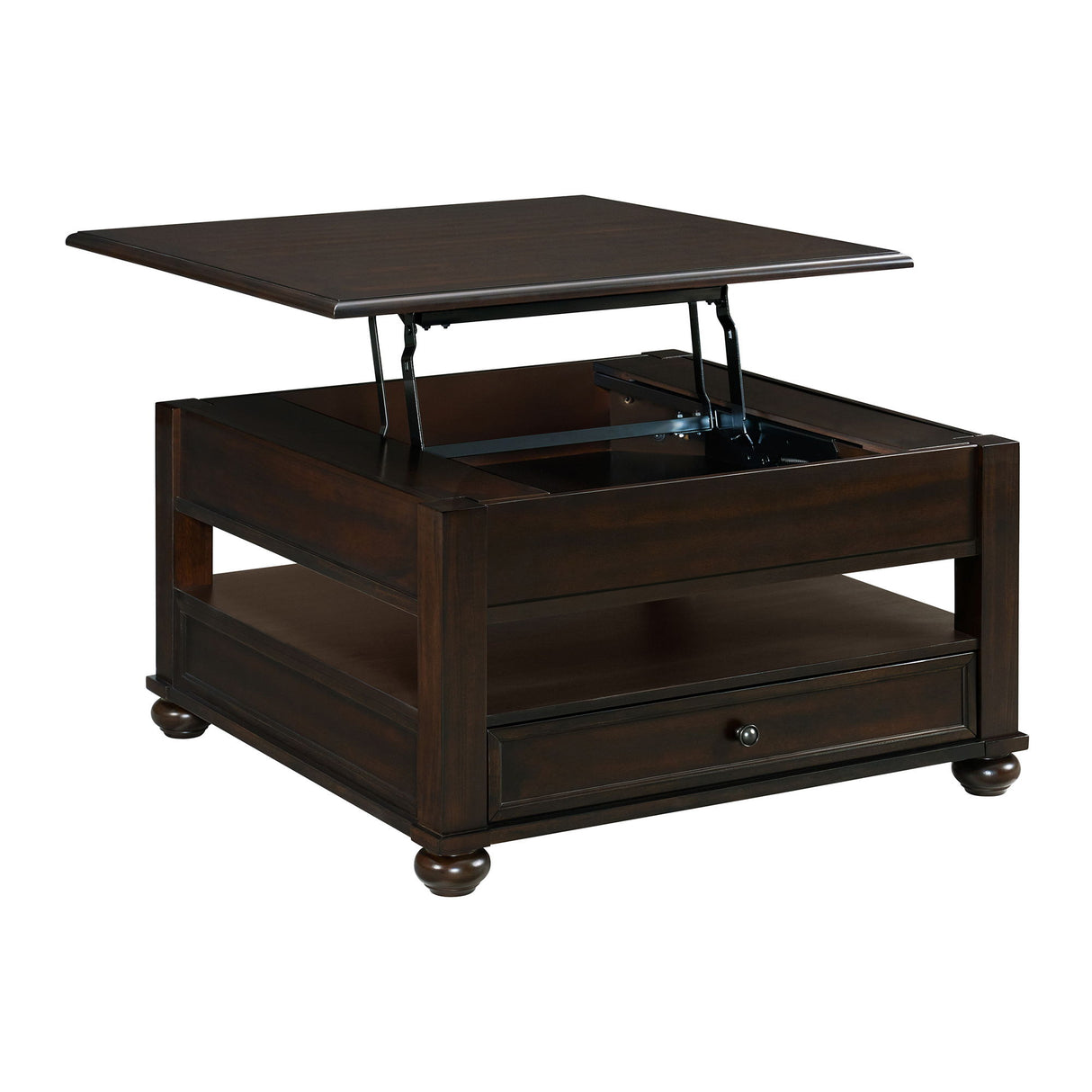 Wagner - Mesa de centro con tapa elevable y ruedas