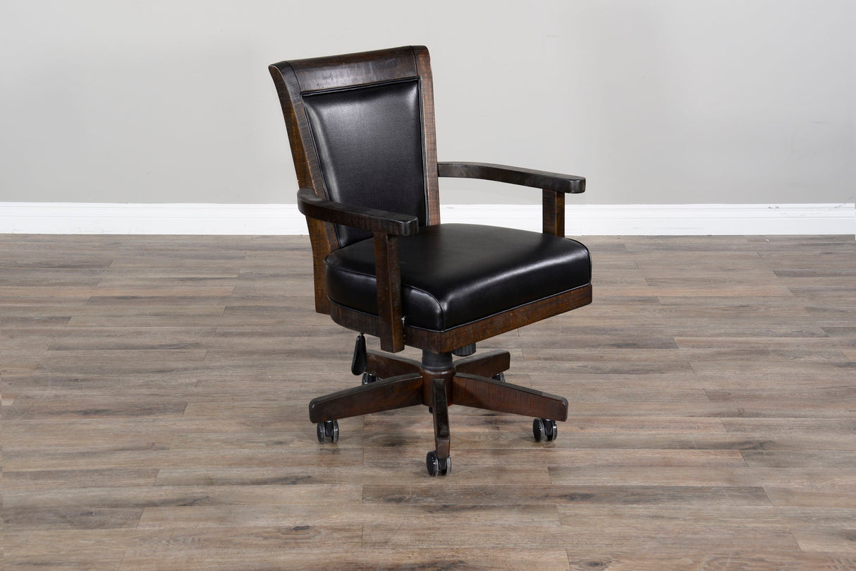 Homestead - Game Chair With Casters, Cushion Seat & Back - Tobacco Leaf