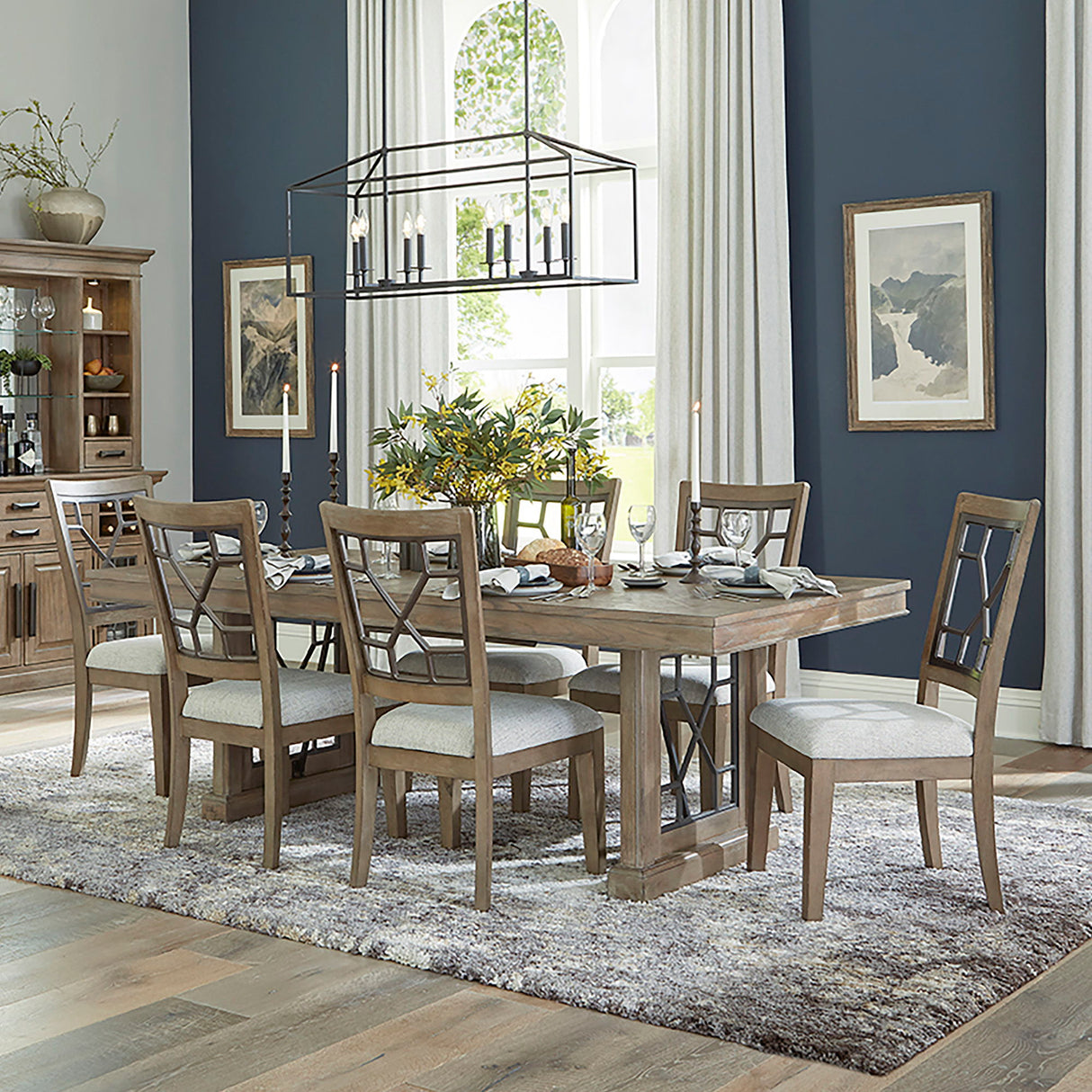 Sundance Dining - Grid Back Dining Chair (Set of 2) - Sandstone