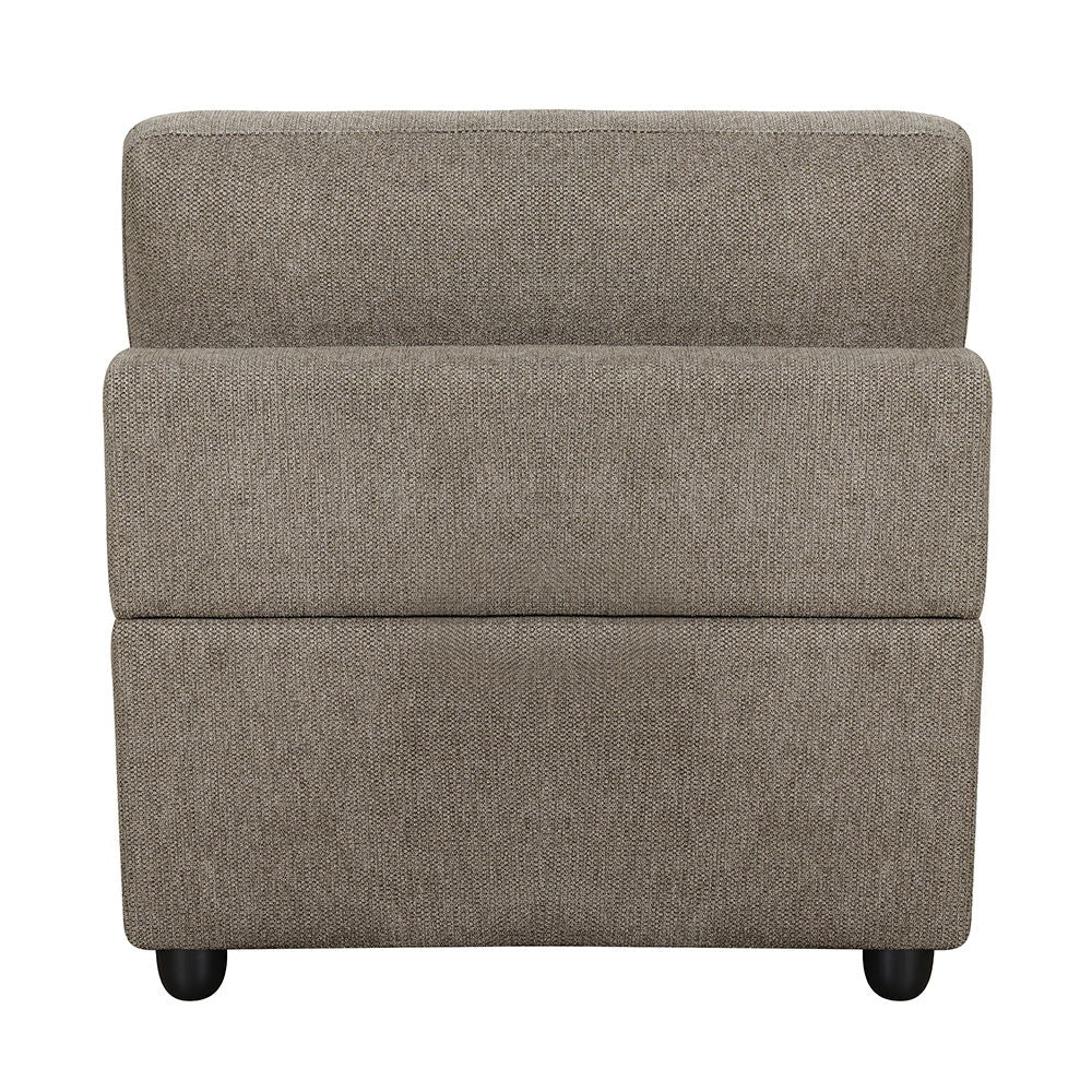 Rylie - Sillón Modular sin Brazos con Almohada - Gris Oscuro
