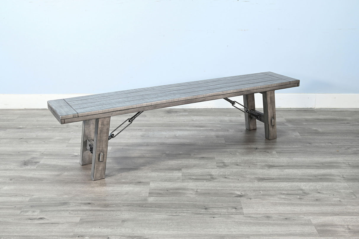 Alpine - Banco con Tensor, Asiento de Madera - Gris