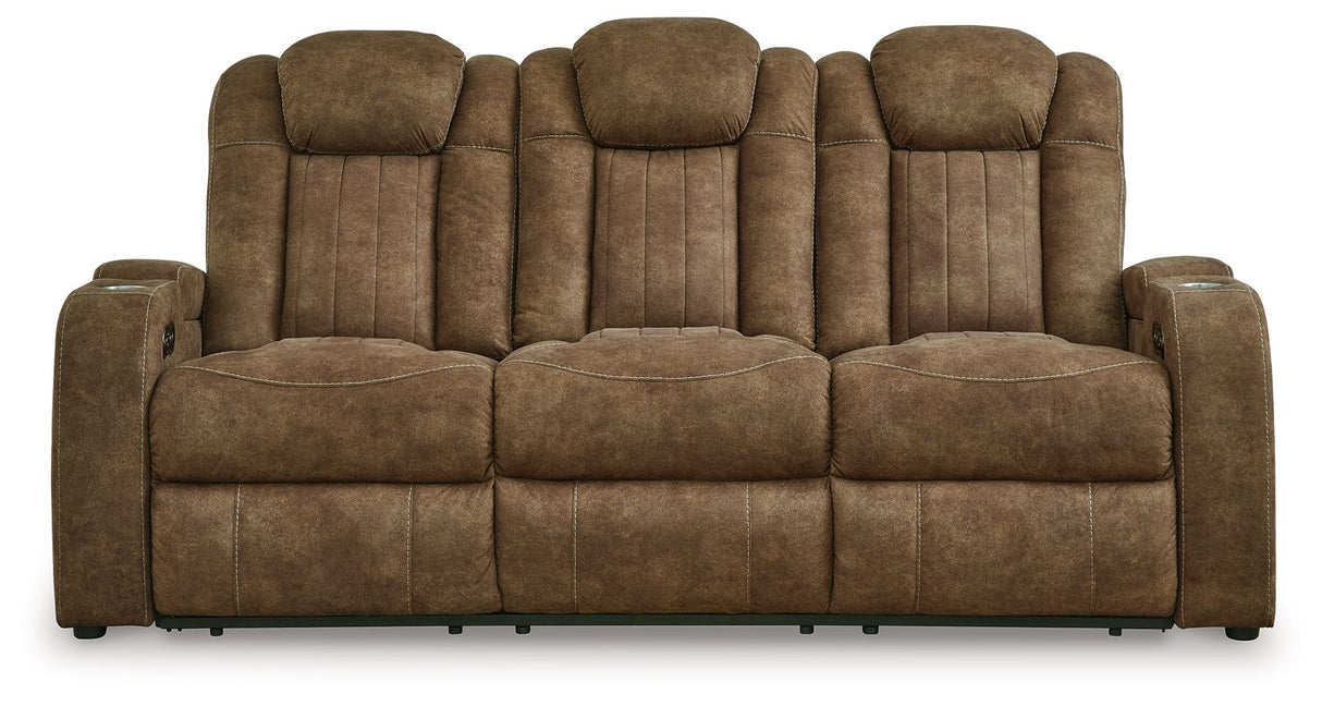 Wolfridge - Power Reclining Sofa With Adj Headrest - Brindle