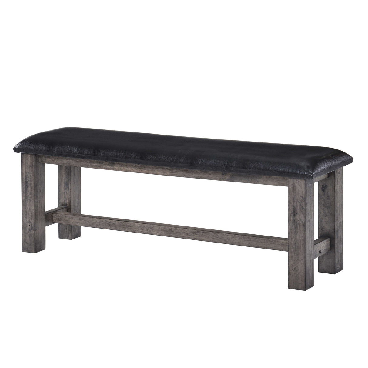Nathan - Banco con asiento acolchado de PU - Roble gris