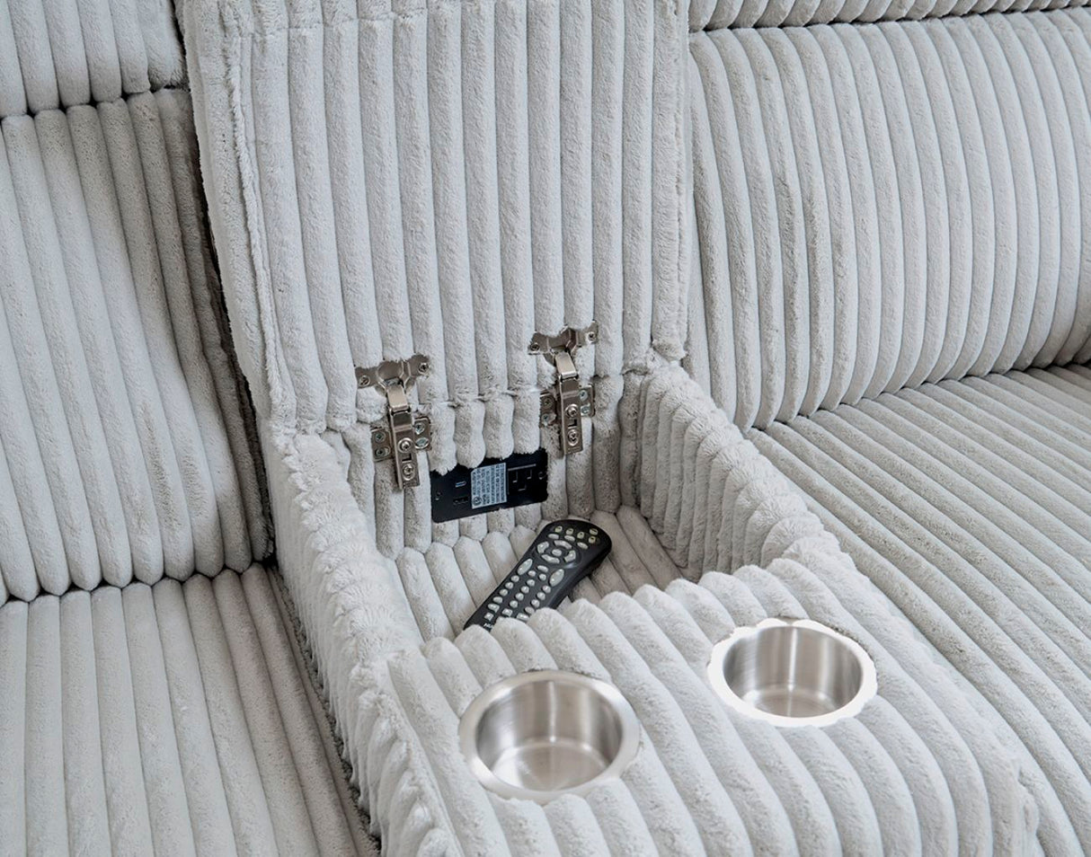 Radius - Sofá de dos plazas reclinable Power Glider con consola