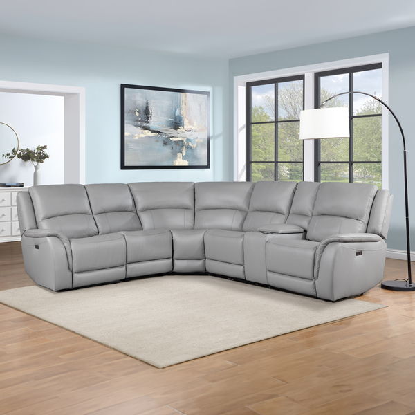 Alexandria - Leather Power Sectional alternate view 3