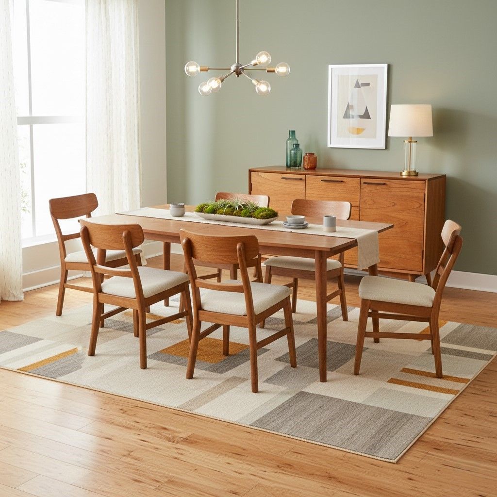 Moderno Americano - Mesa de Comedor de Madera