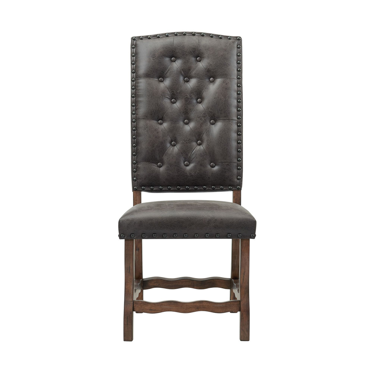 Gramercy - Silla de comedor con respaldo alto y capitoné (juego de 2) - Chocolate