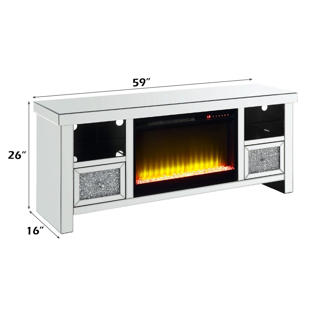 Noralie - Mueble de TV - Espejado y Diamantes de Imitación - 26"