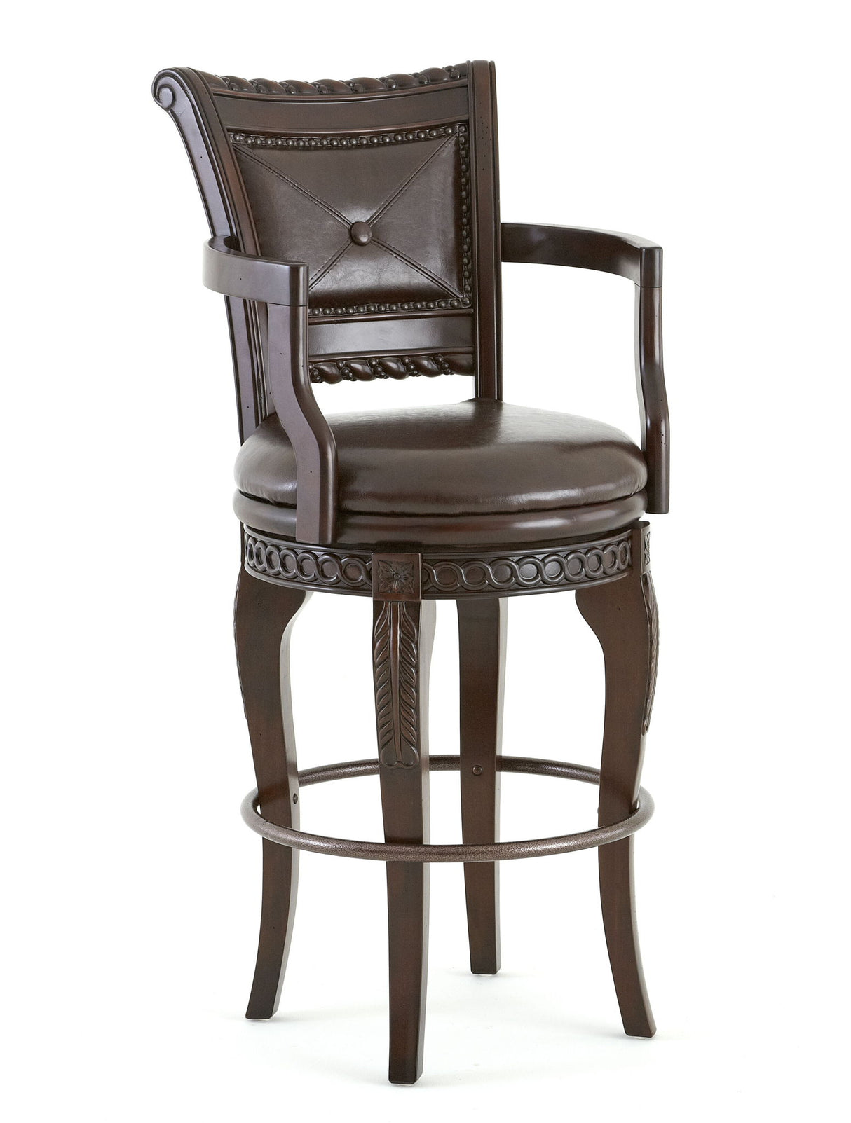 Antoinette - PU Swivel Bar Chair - Dark Brown