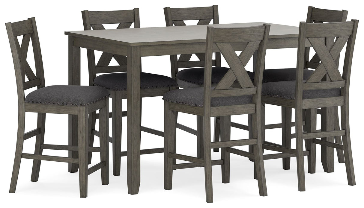 Caitbrook - Rect Drm Counter Table Set (Set of 7) - Gray