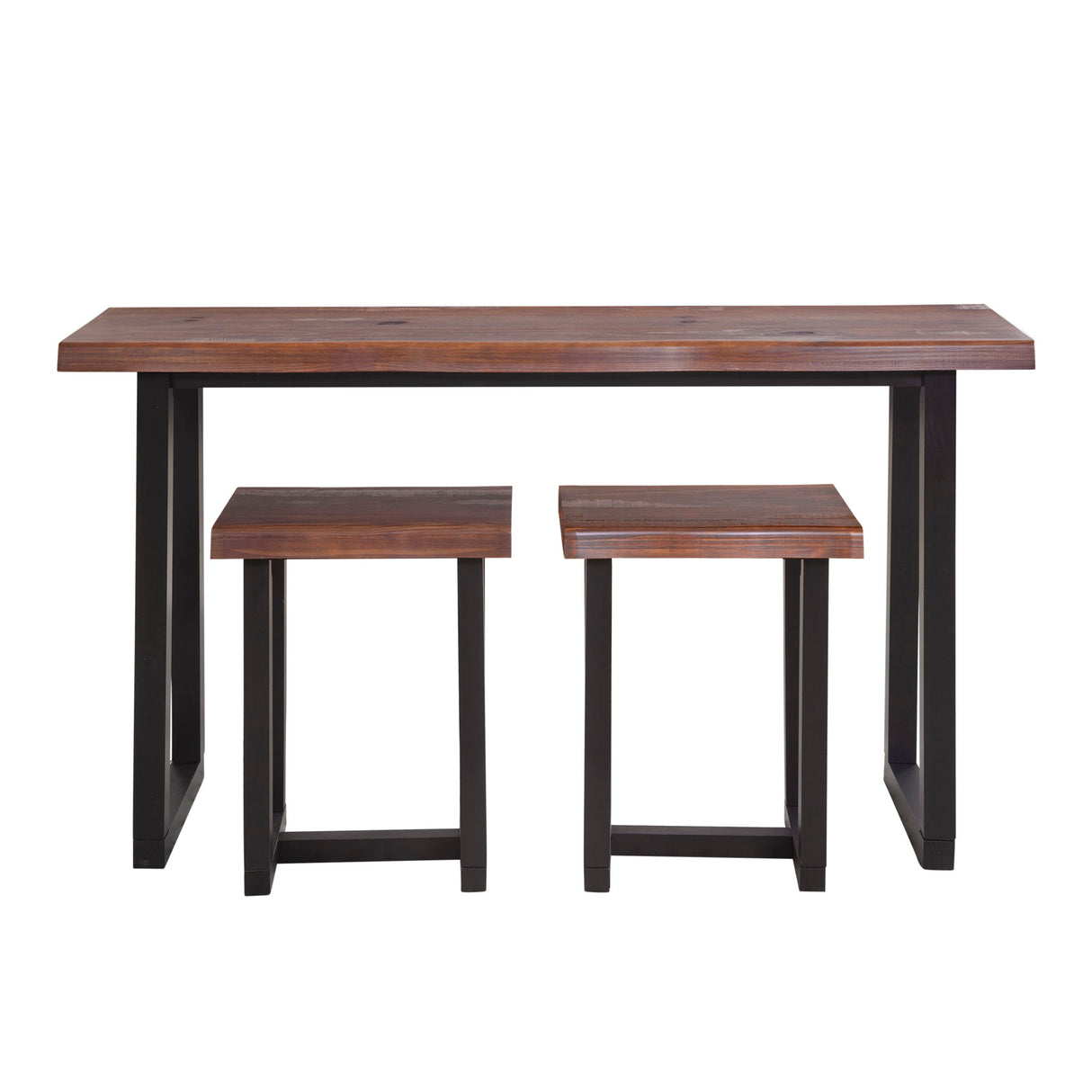 Jennings - Live Edge 3 Piece Counter Dining Set - Brown