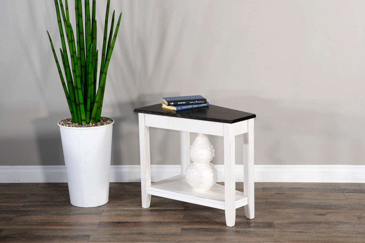 Carriage House - Chair Side Table - Cottage White / Europen Dark