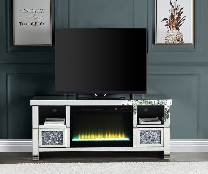 Noralie - Mueble de TV - Espejado y Diamantes de Imitación - 26"
