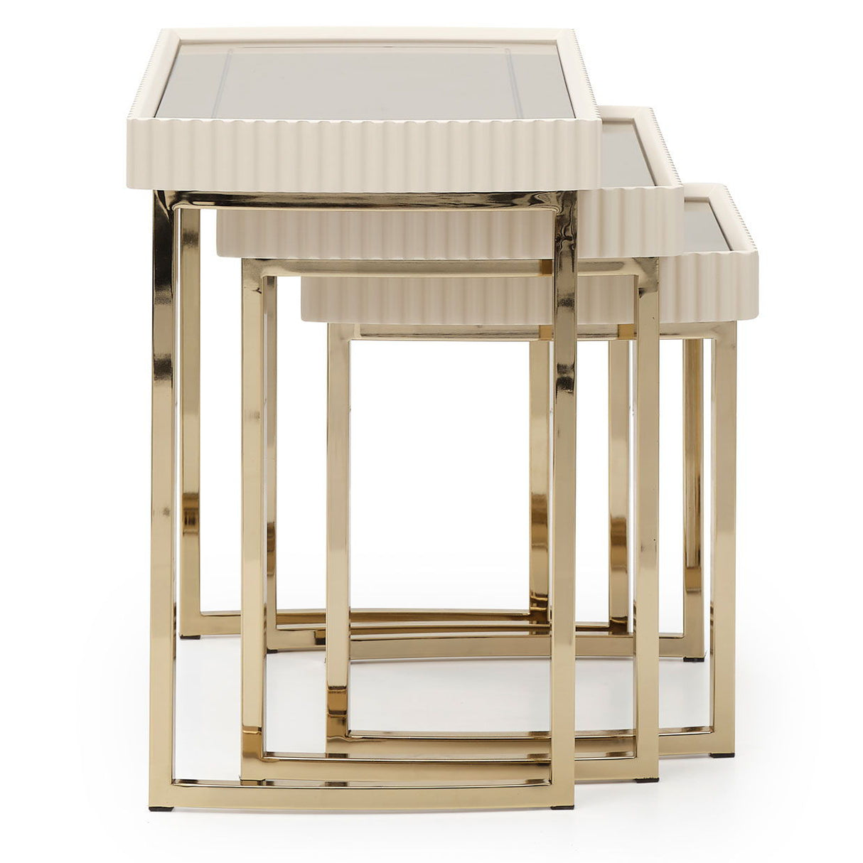 Lisbon - Nesting Tables (Set of 3) - Silken Matte Cream