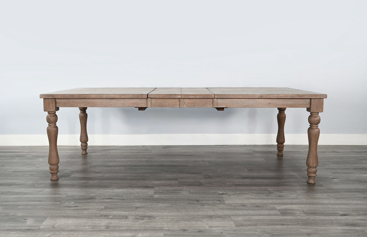 Sierra - Rectangular Dining Table With Extensions With Turned Legs - Amber