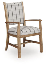 Ridgester - Silla de comedor tapizada con reposabrazos (juego de 2) - Marrón claro