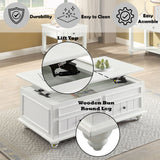 Natesa - Coffee Table With Lift Top - White Washed